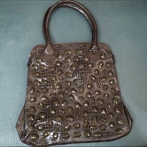Stunning Faux Alligator Purse with Beaded Front