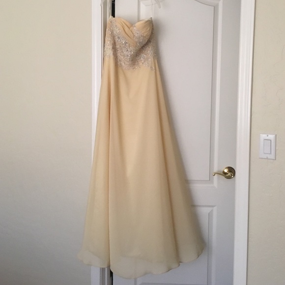 Pastel yellow prom dress