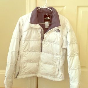 White North Face puffy jacket size XS