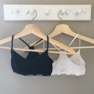 two CK bralettes