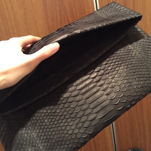 Exotic Skin Clutch (real Phyton)-black - Picture 2 of 4