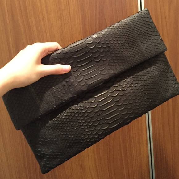 Exotic Skin Clutch (real Phyton)-black - Picture 3 of 4
