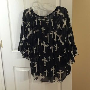 Black sheer boutique tunic