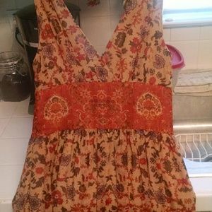 100% silk boho chic dress