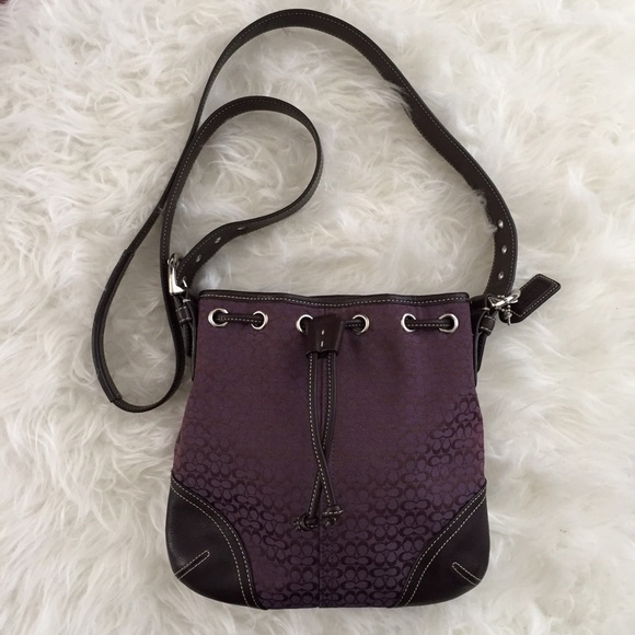 Coach signature drawstring cross body bag