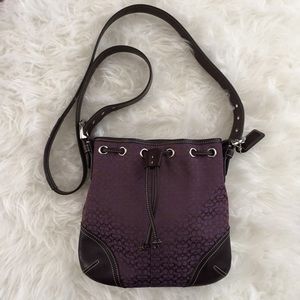 Coach signature drawstring cross body bag