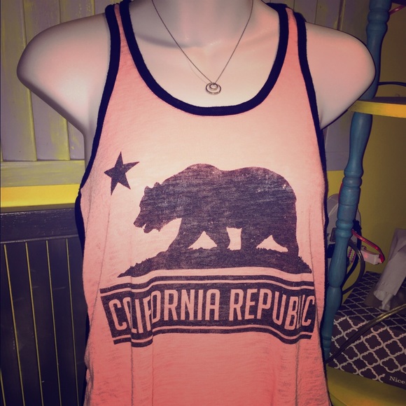 Pink and black tank top
