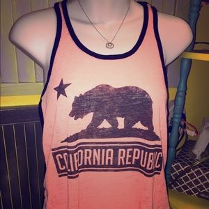 Pink and black tank top