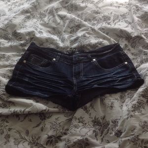 Denim short shorts