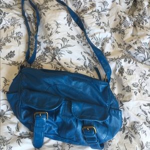blue cross body purse
