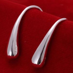 Silver water drop earrings