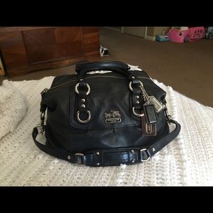 Black leather Coach hand/shoulder bag