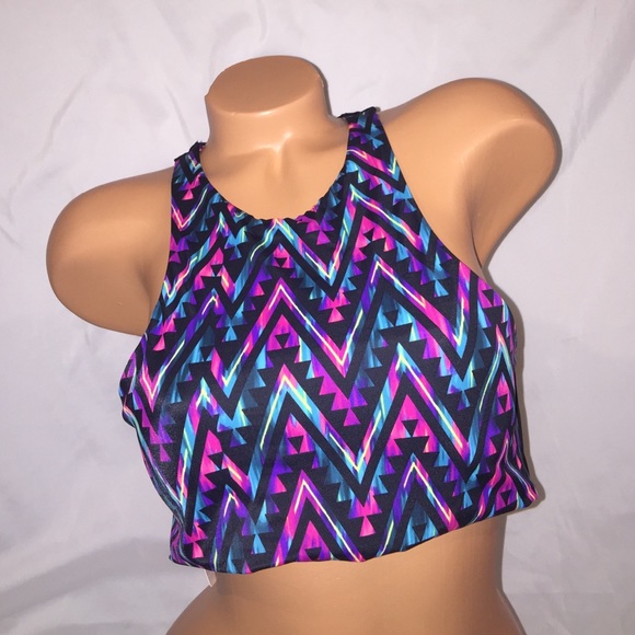 VS PINK Multicolor Halter Bikini Swim Top!