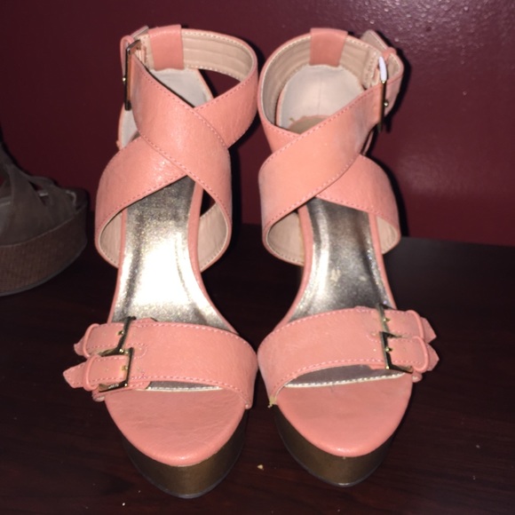 Pink strap heels!