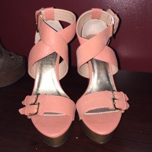 Pink strap heels!