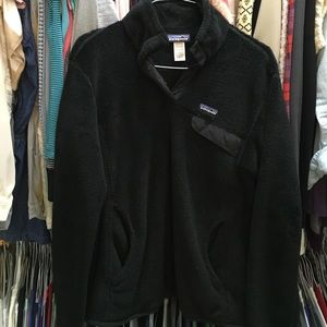Women's Black Patagonia Re-Tool Snap-T Pullover