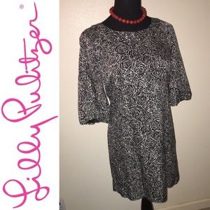 Lilly Pulitzer Floral Dress B&W