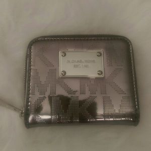 Michael Kors silver metallic wallet