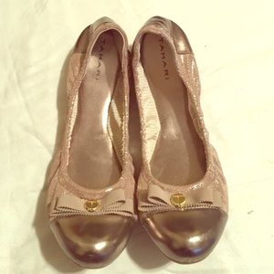 Gold Ballet Flats by Tahri