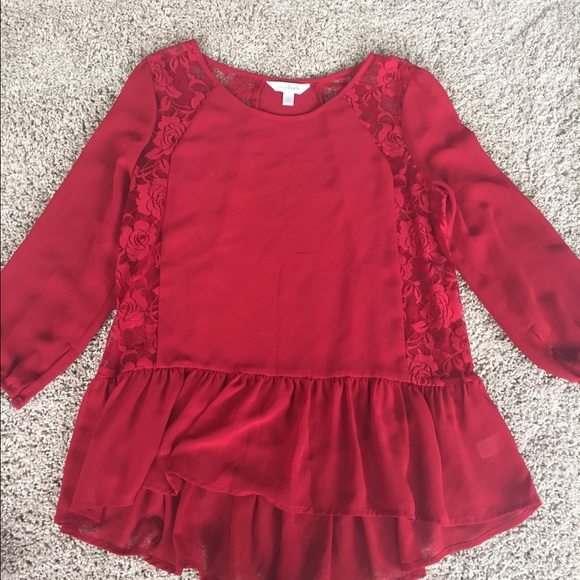 Red lace top