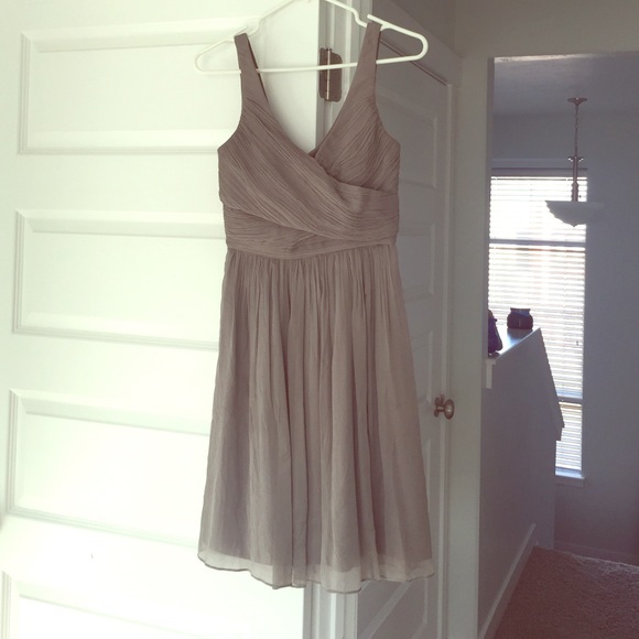 J crew grey chiffon dress