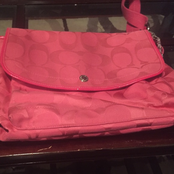 Pink coach messenger bag