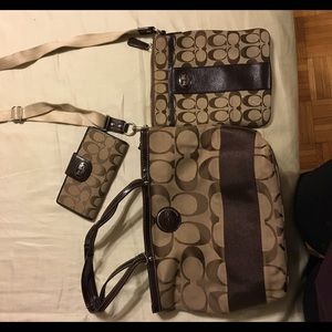 Authentic Coach Tote, Crossbody & Wallet