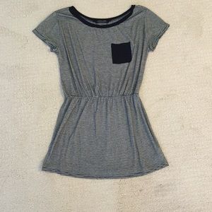 black and white striped dress w/ pocket