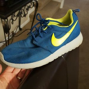 Blue Nike shoes