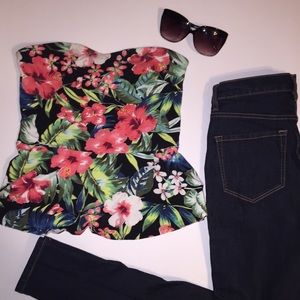 Express Strapless Tropical Tank