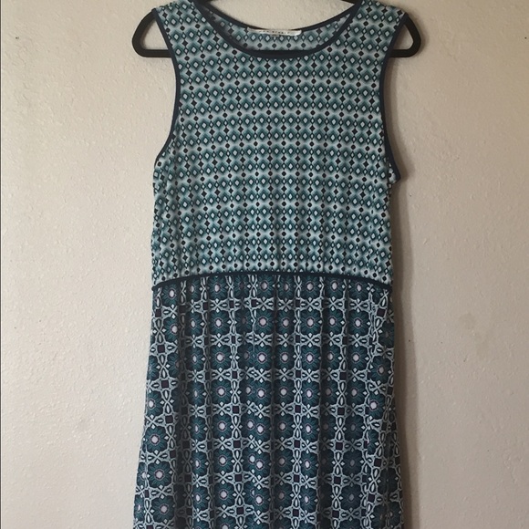 Max Studio Blue Print Dress SZ XL - Picture 1 of 3