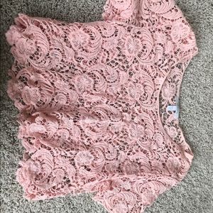 Lace pink top
