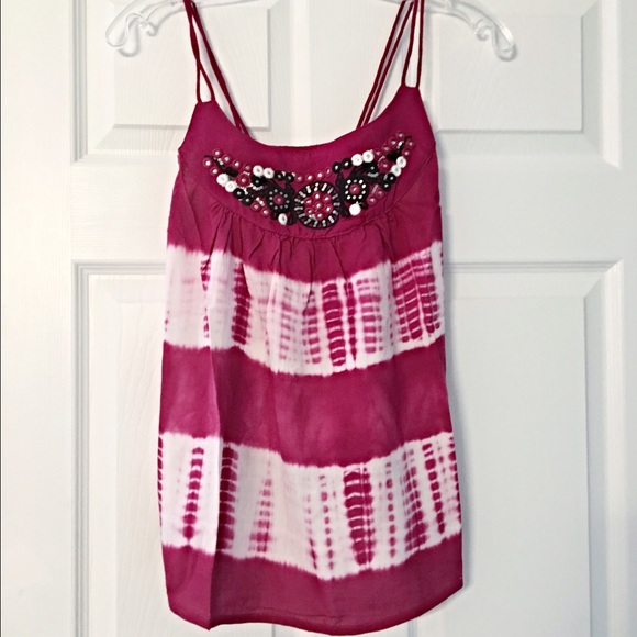 Add on GIFT 🎁 tie die hot pink embellished tank! - Picture 3 of 4