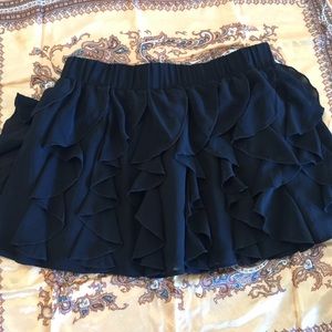 Black ruffle skirt