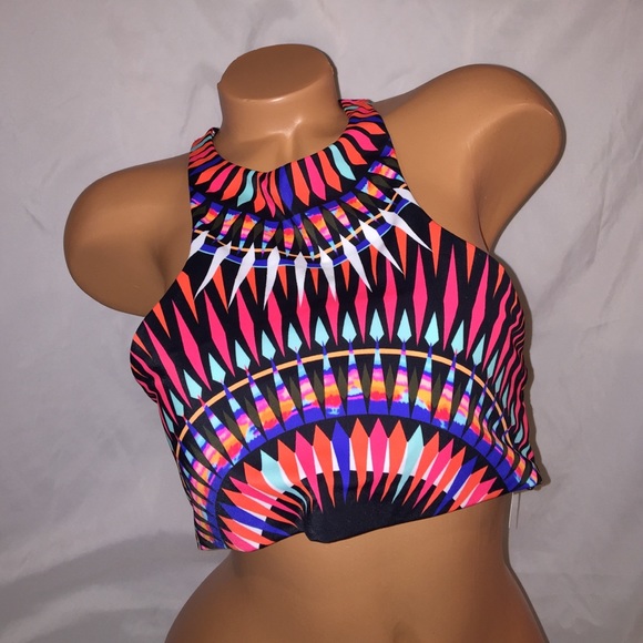VS PINK Multicolor Halter Strappy Bikini Top