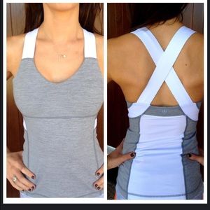 Lululemon push ur limits tank in heathered fossil