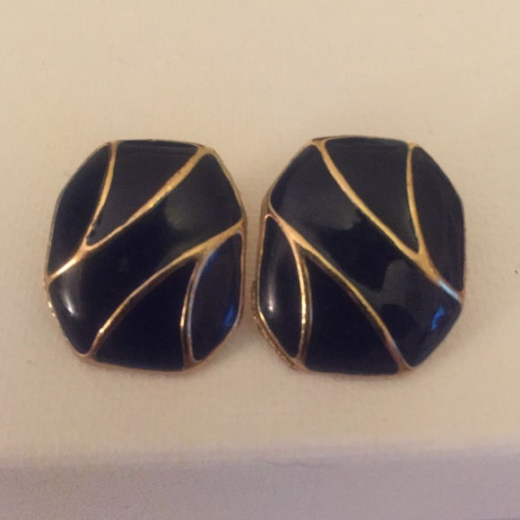 Vintage Jewelry - Pretty Vintage Blue & Gold Earrings❤️