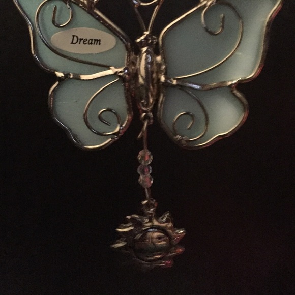 Lg Butterfly Pendant with sml Sun/Moon charm - Picture 2 of 4