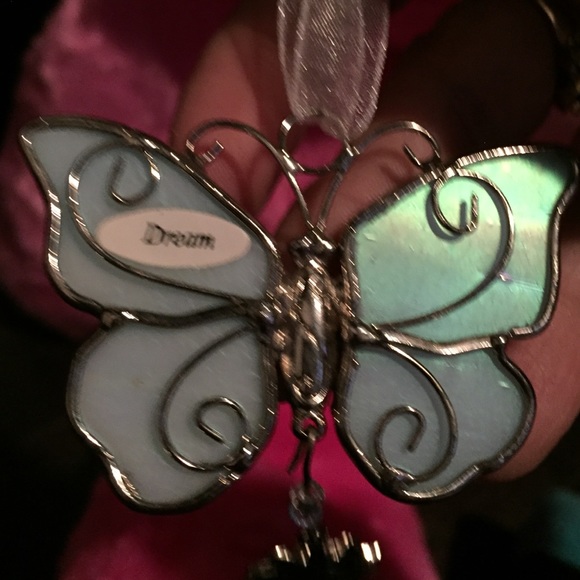 Lg Butterfly Pendant with sml Sun/Moon charm - Picture 3 of 4