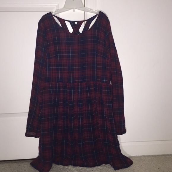 Plaid Open Back Dress