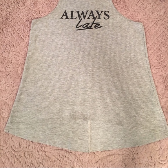 Madison & Berkeley Ribbed Racerback Tank Grey L - Picture 3 of 4