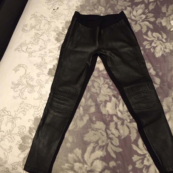 Zara faux leather motorcycle style leggings