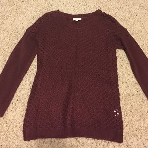 Maroon hole-y sweater