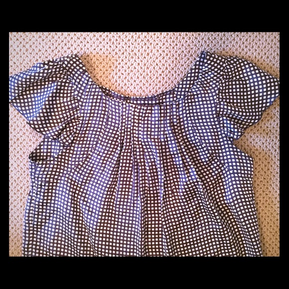 BCBGMaxAzria Brown & Cream Checkered Blouse