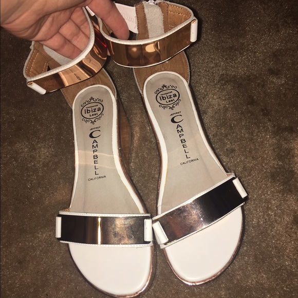 Jeffrey Campbell white/copper platform sandals 7.5