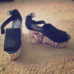 Bettye Miller velvet wedge sandals