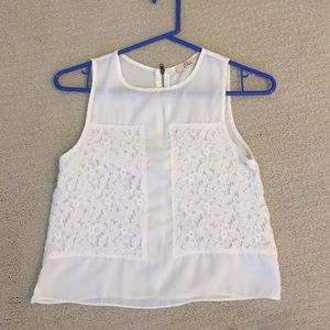 white sheer top with lace details