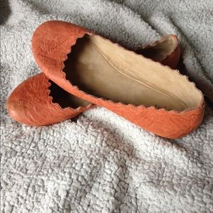 20% OFF THIS WEEK Peach leather flats