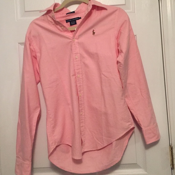 light pink classic fit polo button down.