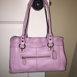 Authentic leather Coach Lavender shoulder purse